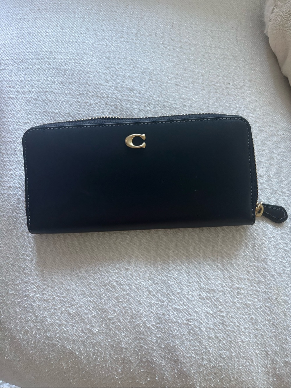 Coach Black Leather Zip Wallet